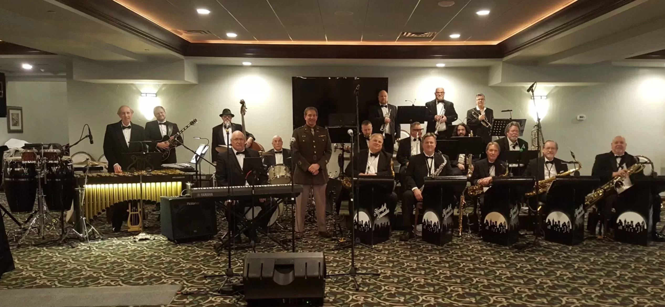 Group photo of The Moonlight Serenaders Big Band of Akron, Ohio